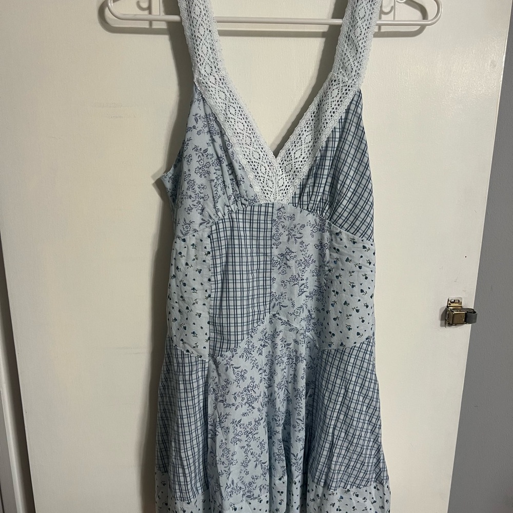 American Eagle Outfitters Light Blue Smocked Top